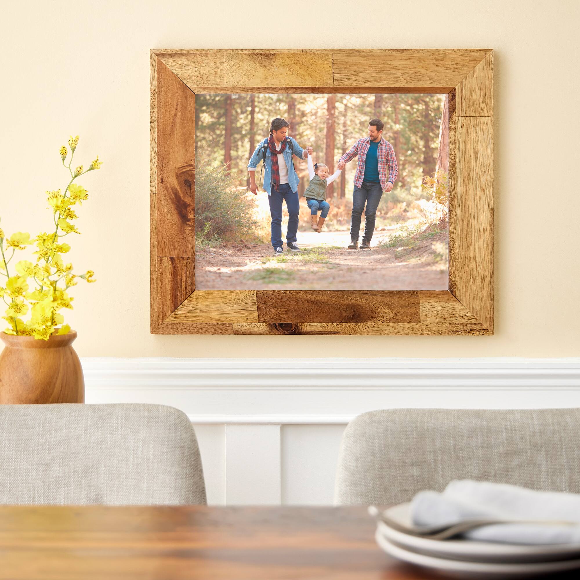 Home Natural Brown Wood Plank Frame by Studio Décor